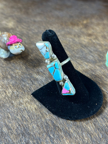 Cotton Candy 3 stone ring