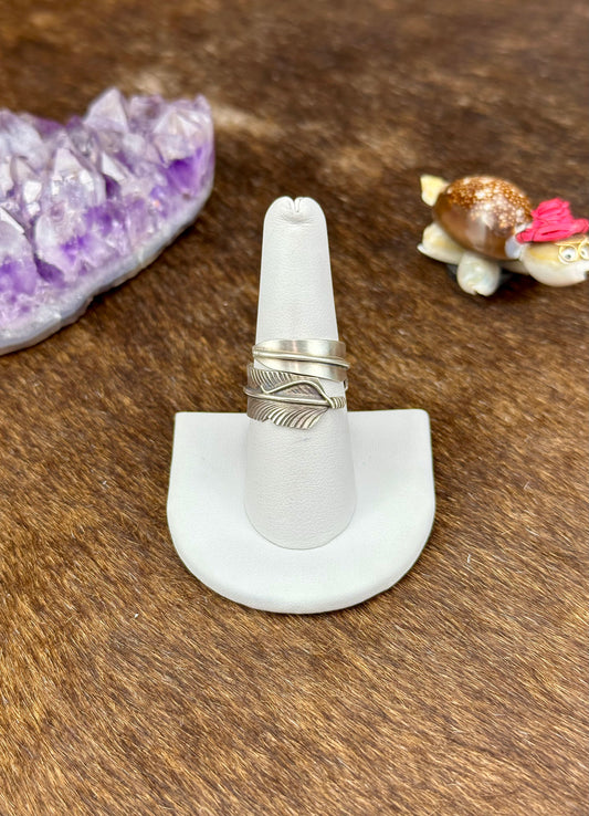 Sterling Silver Feather Wrap Ring