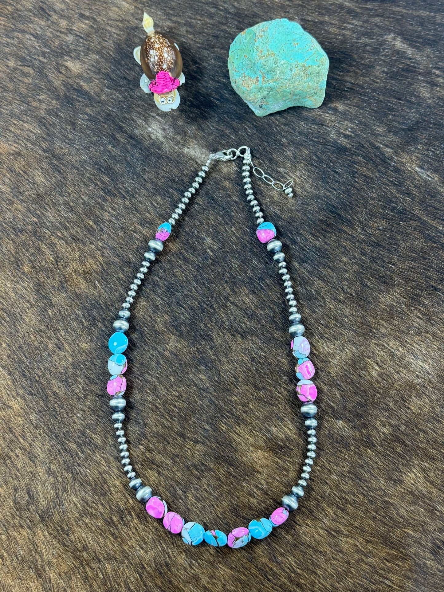Cotton Candy and Sterling Silver Neckalce