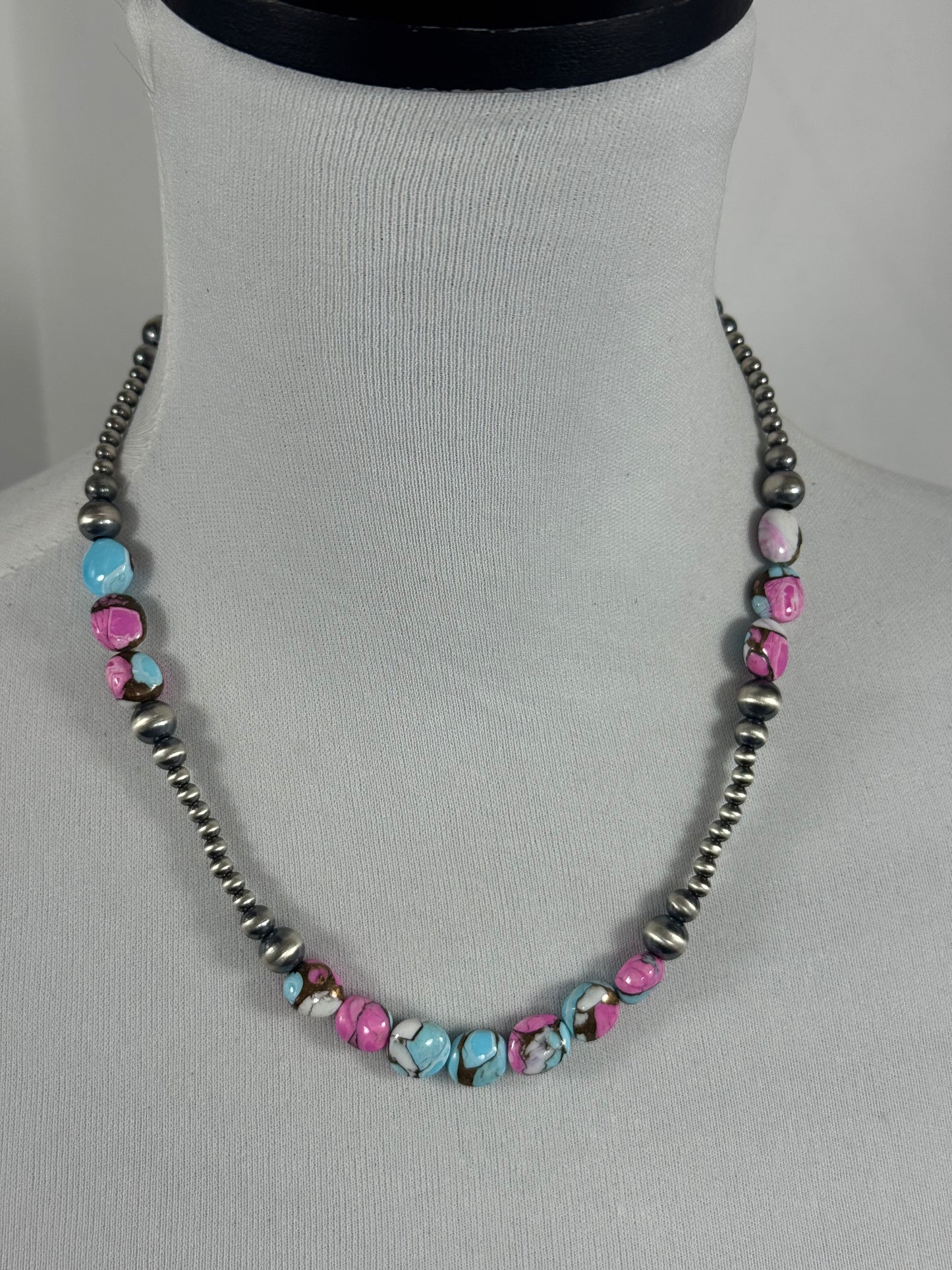 Cotton Candy and Sterling Silver Neckalce
