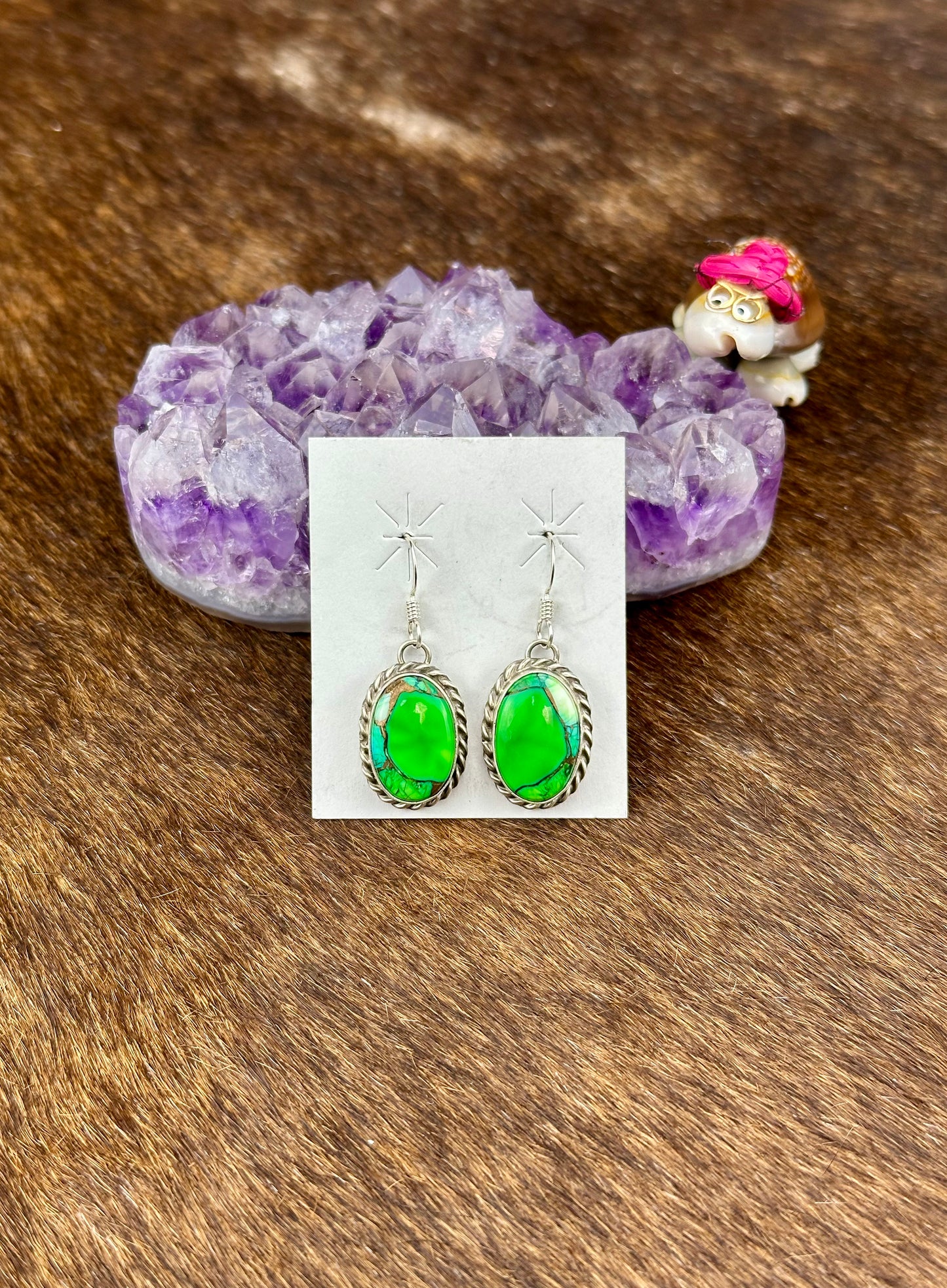 Peacock Dhalia Sterling Silver Dangle Earrings
