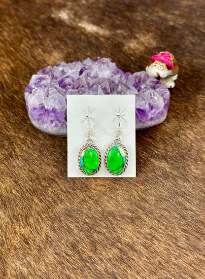 Peacock Dhalia Sterling Silver Dangle Earrings