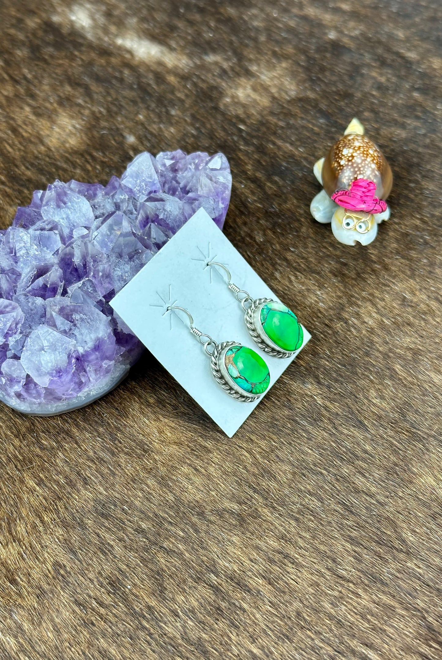 Peacock Dhalia Sterling Silver Dangle Earrings