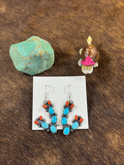Kingman and Coral Earring