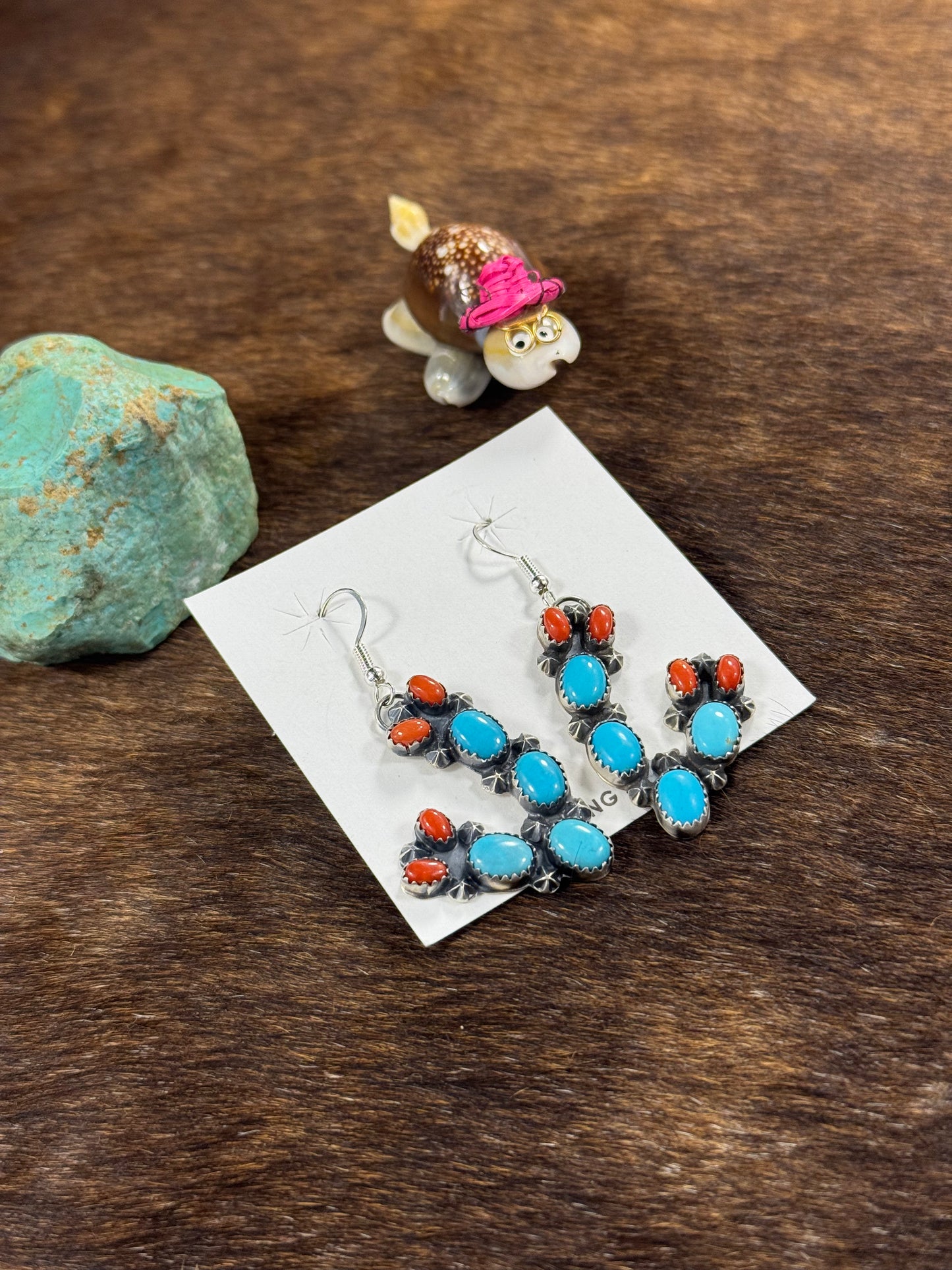 Kingman and Coral Earring