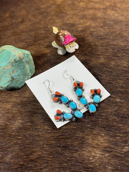 Kingman and Coral Earring