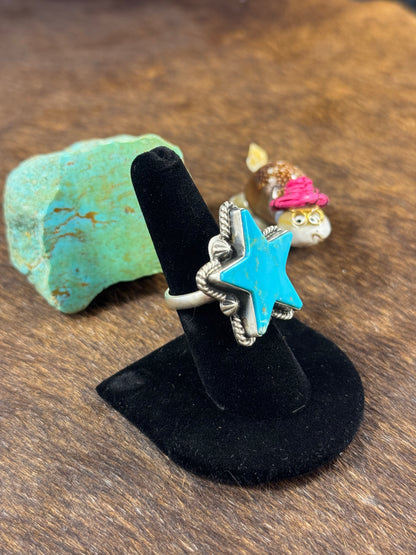 Kingman Turquoise Star Ring