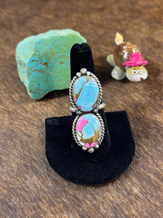 Two Stone Cotton Candy Ring