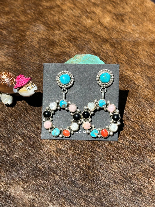 Multi Color Circle Dangle Earring