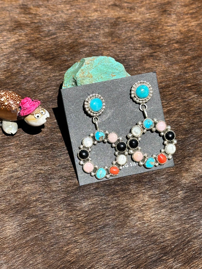 Multi Color Circle Dangle Earring