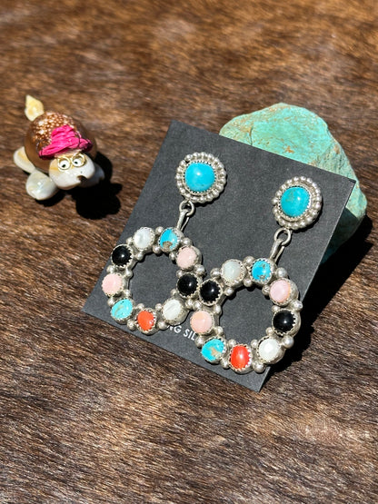 Multi Color Circle Dangle Earring