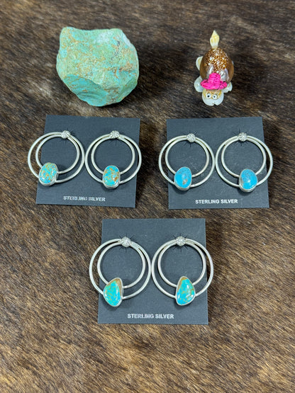 Kingman Turquoise Hoop Earring