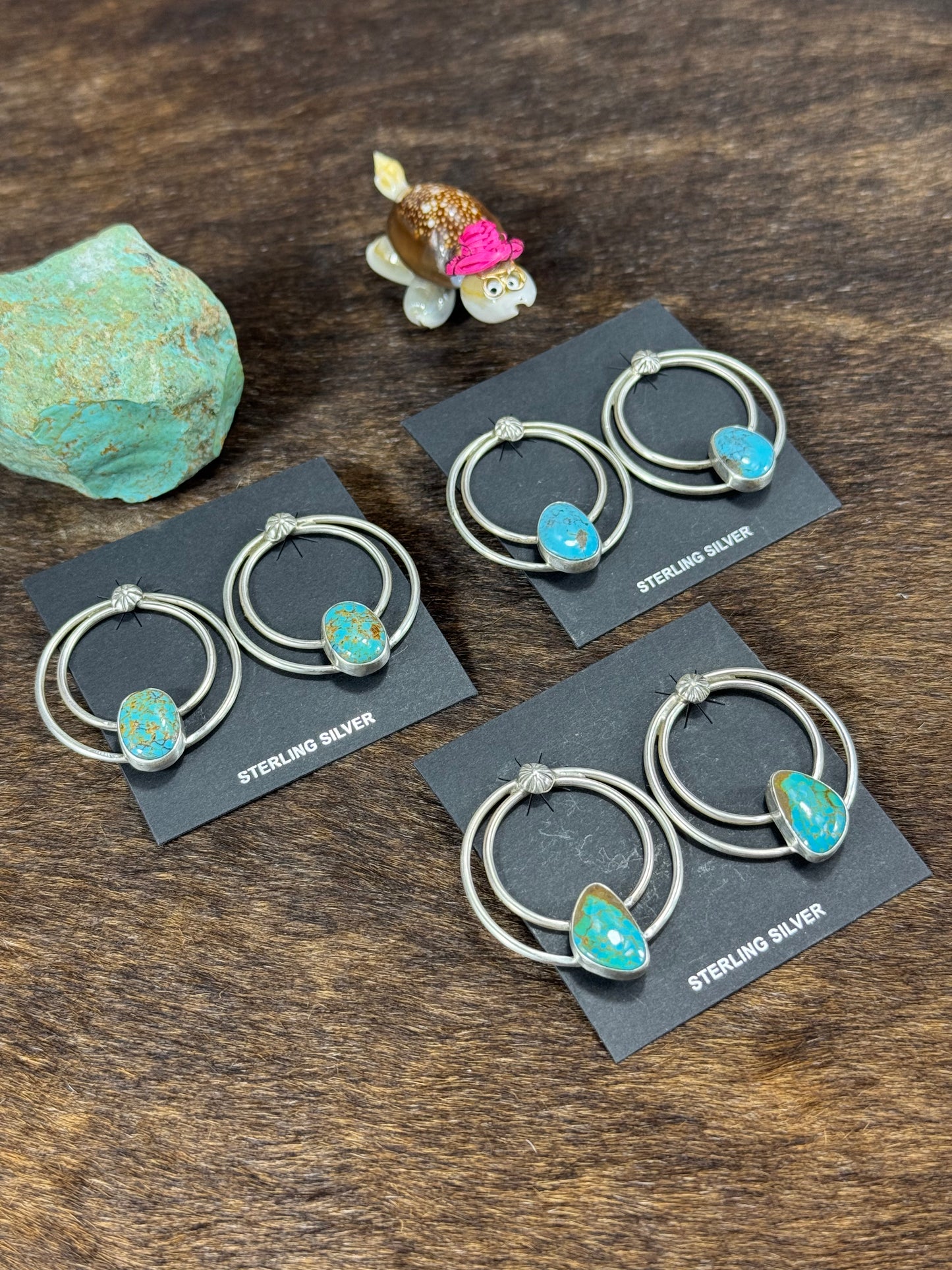 Kingman Turquoise Hoop Earring