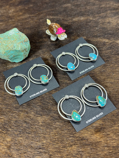 Kingman Turquoise Hoop Earring