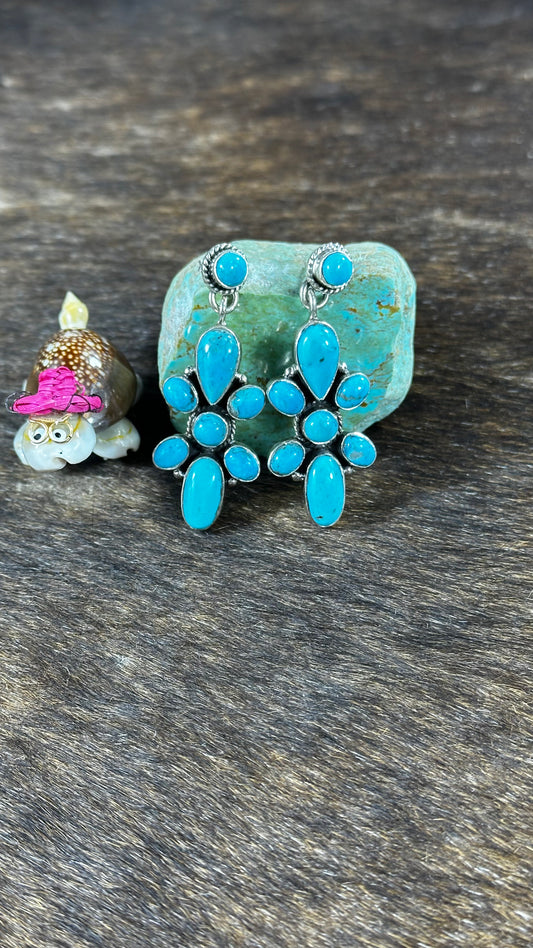 Blue Kingman Turquoise Bow Tie Earrings