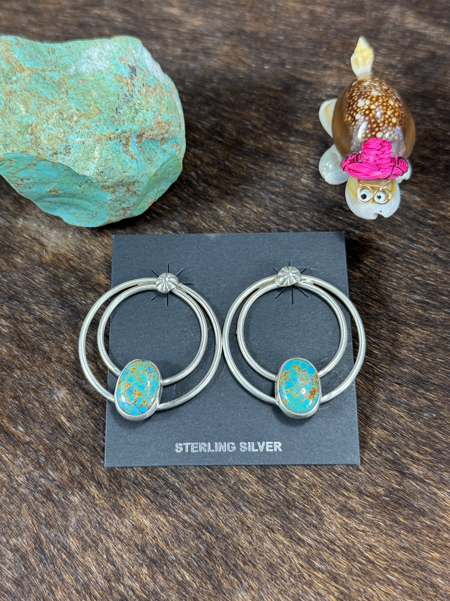 Kingman Turquoise Hoop Earring