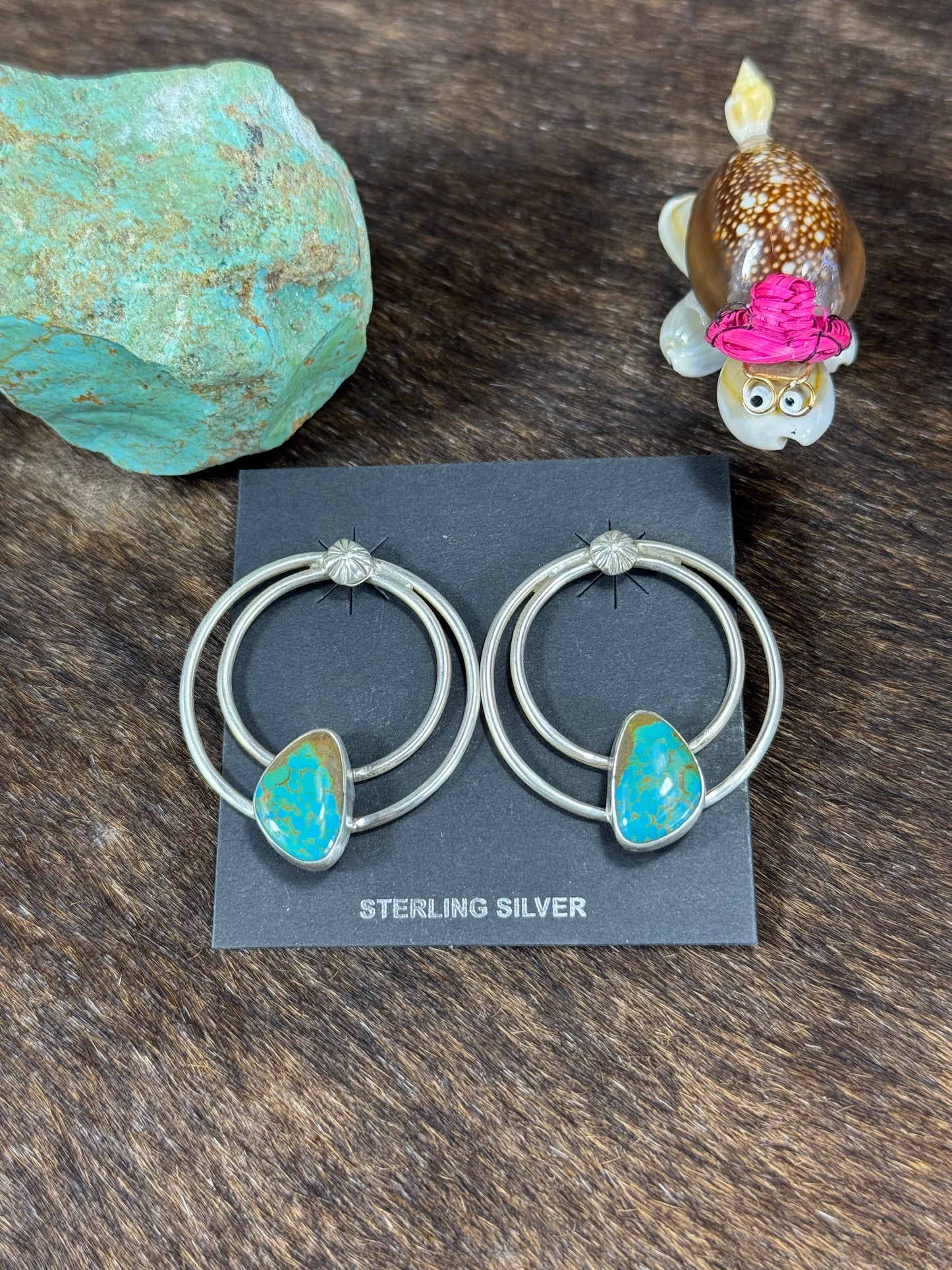 Kingman Turquoise Hoop Earring
