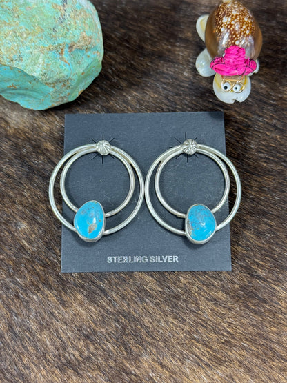 Kingman Turquoise Hoop Earring