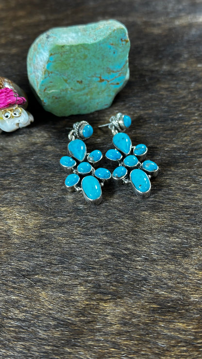 Blue Kingman Turquoise Bow Tie Earrings
