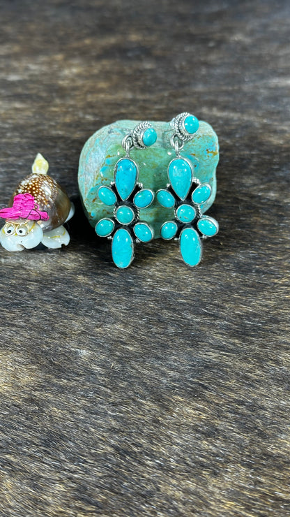 Green Kingman Turquoise Bow Tie Earrings