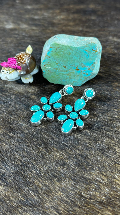 Green Kingman Turquoise Bow Tie Earrings