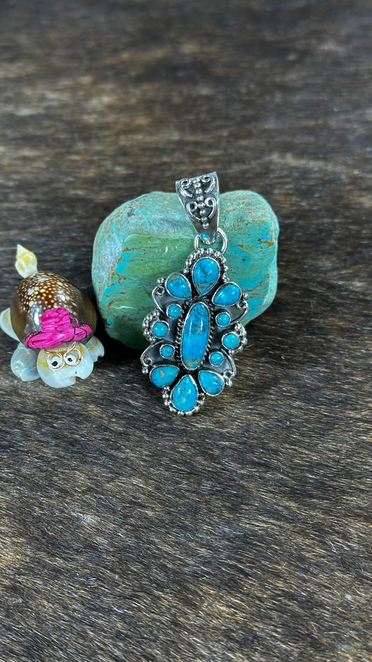 Blue Kingman Turquoise Pendant