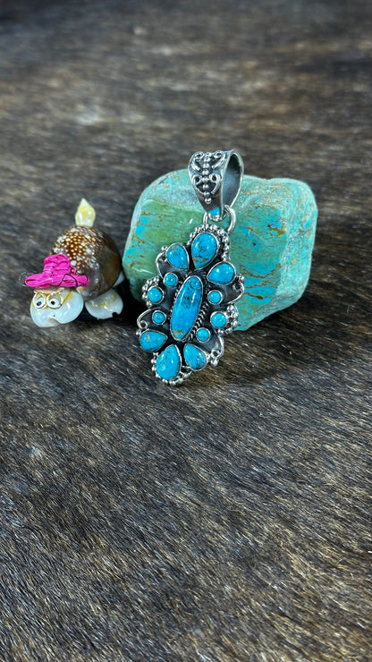 Blue Kingman Turquoise Pendant