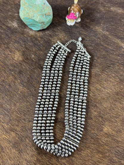 Sterling Silver 5 Strand Chocker