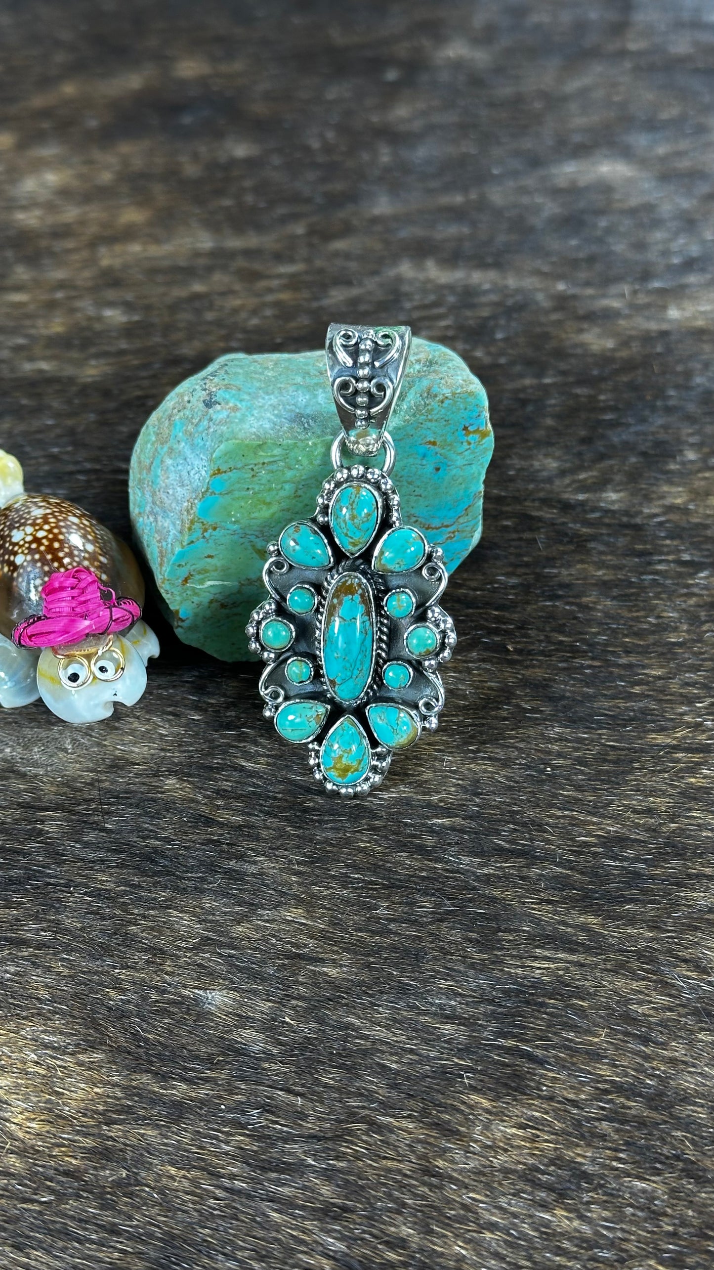 Green Kingman Turquoise Pendant