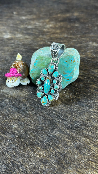 Green Kingman Turquoise Pendant