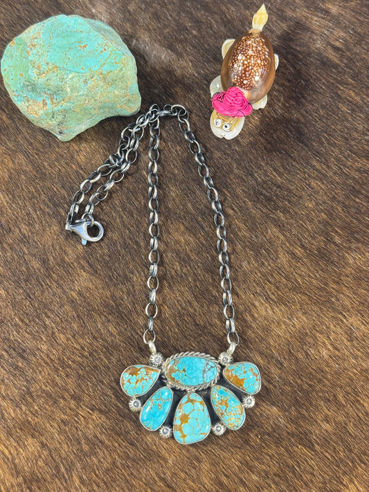 #8 Half Cluster Fixed Pendant Necklace