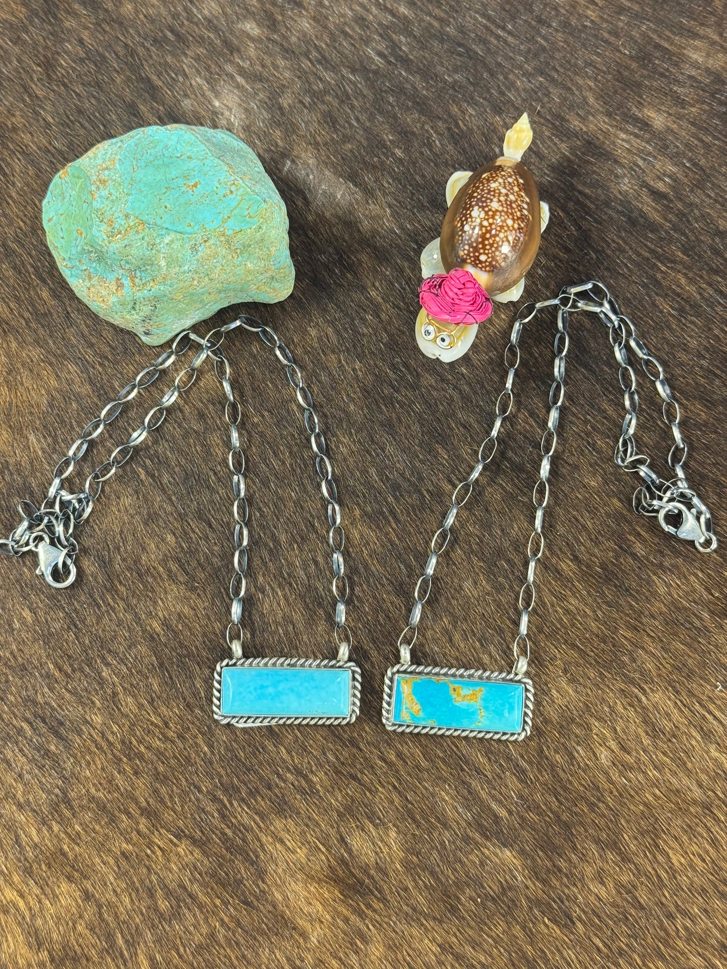 Kingman Turquoise Bar Necklace
