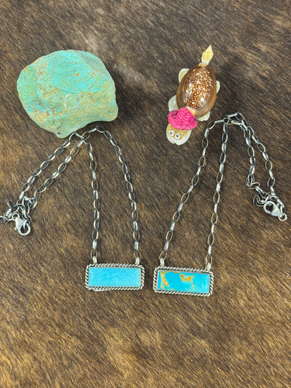 Kingman Turquoise Bar Necklace