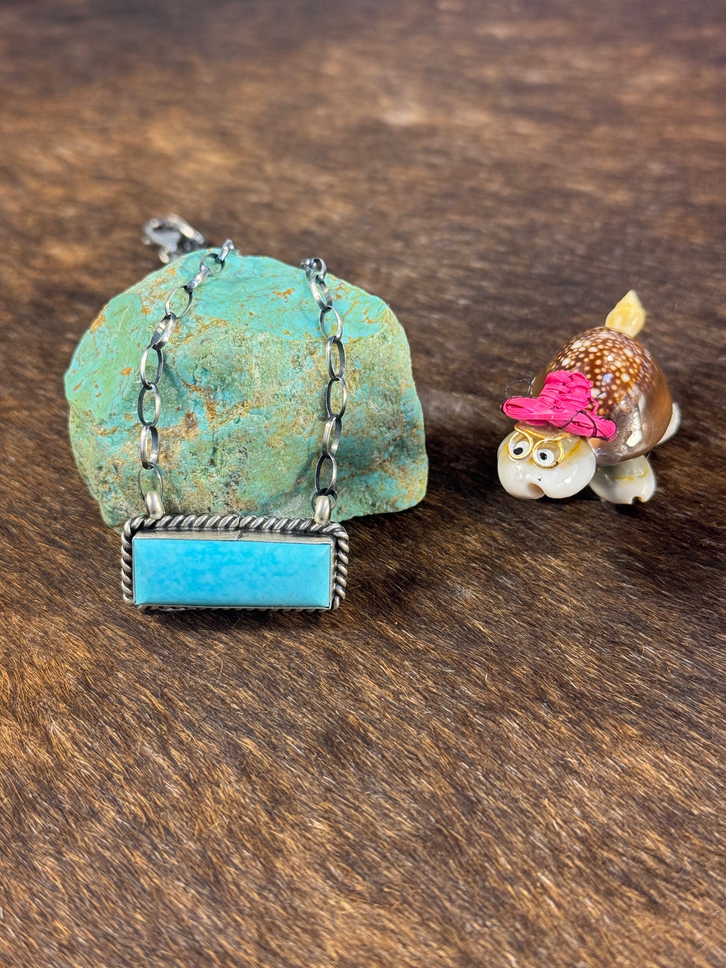 Kingman Turquoise Bar Necklace