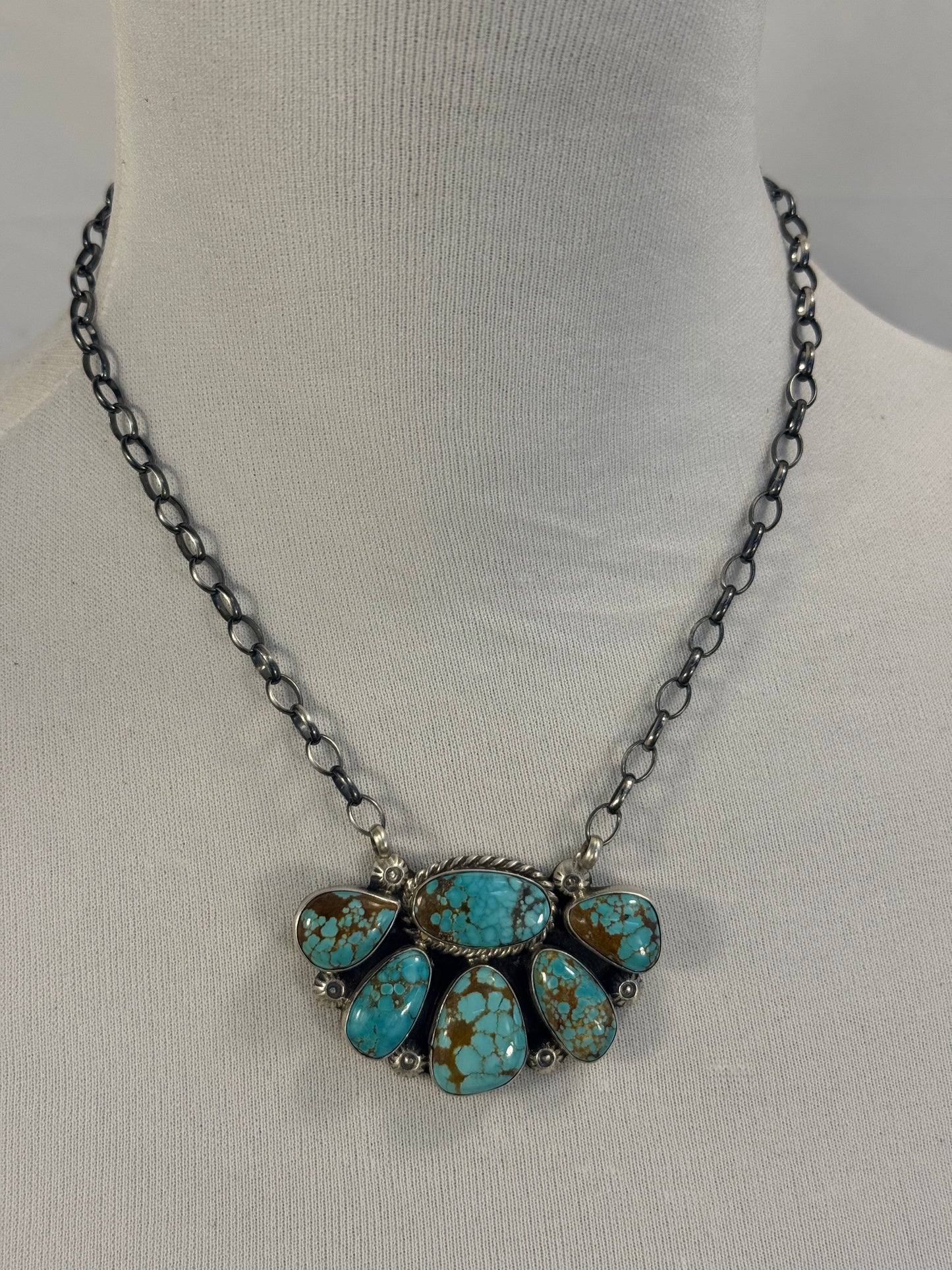 #8 Half Cluster Fixed Pendant Necklace