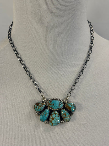 #8 Half Cluster Fixed Pendant Necklace