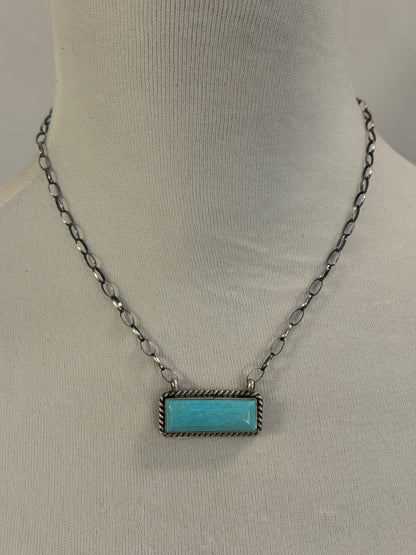 Kingman Turquoise Bar Necklace