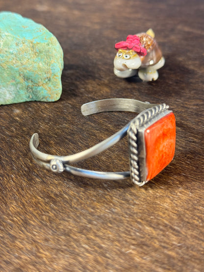 Red Spiny Square Cuff