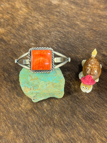 Red Spiny Square Cuff