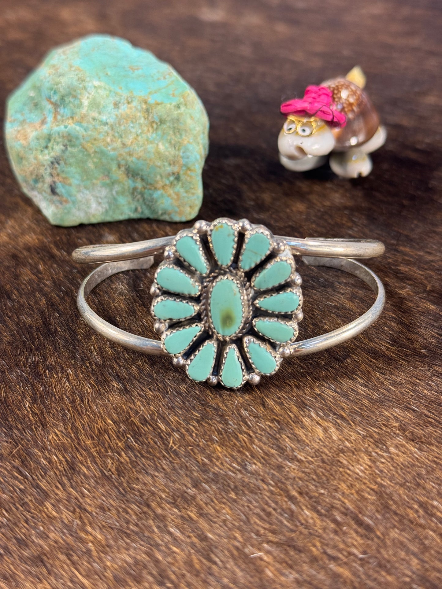 Kingman Turquoise Cluster Bracelet