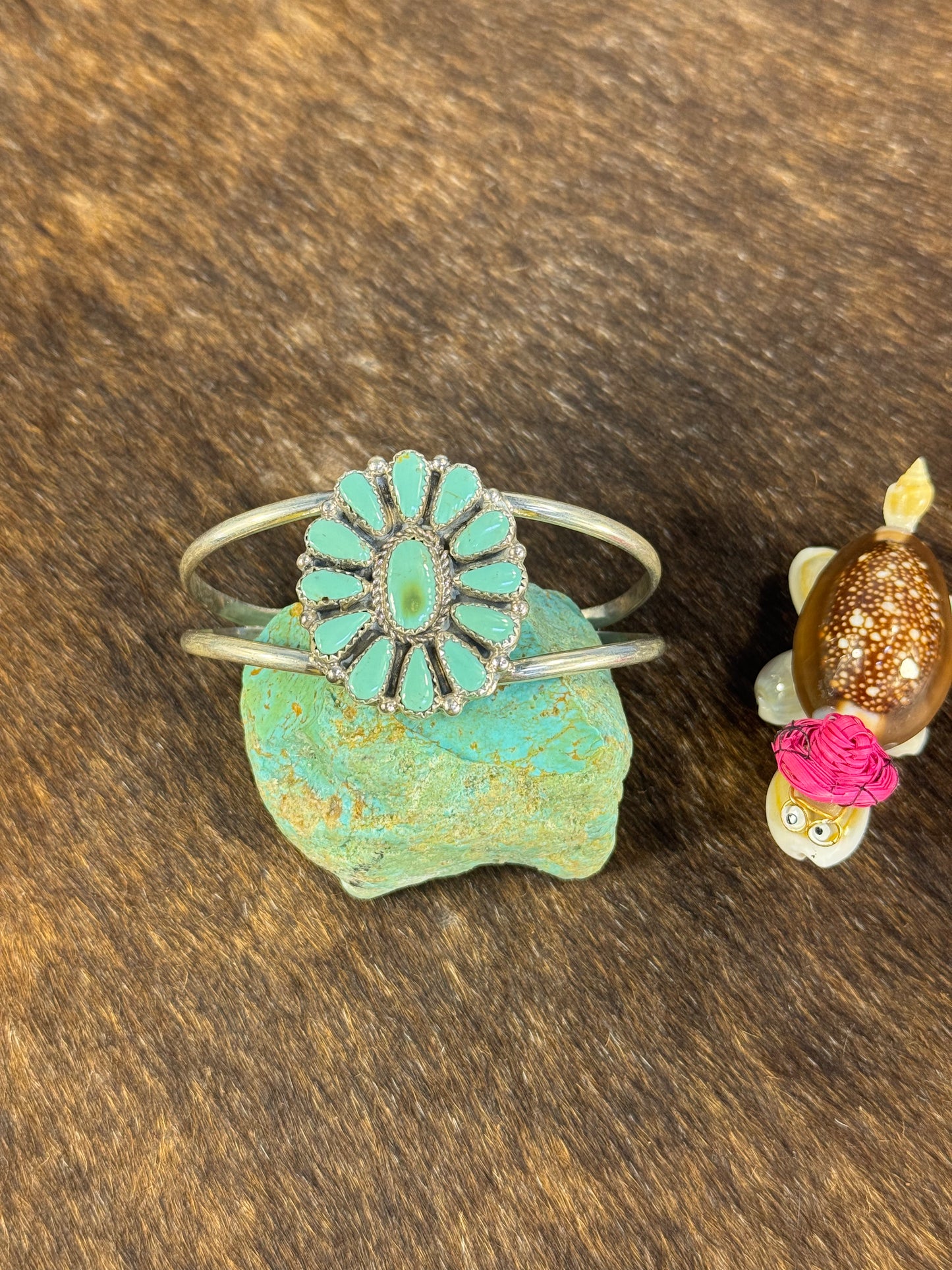 Kingman Turquoise Cluster Bracelet