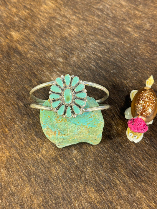 Kingman Turquoise Cluster Bracelet