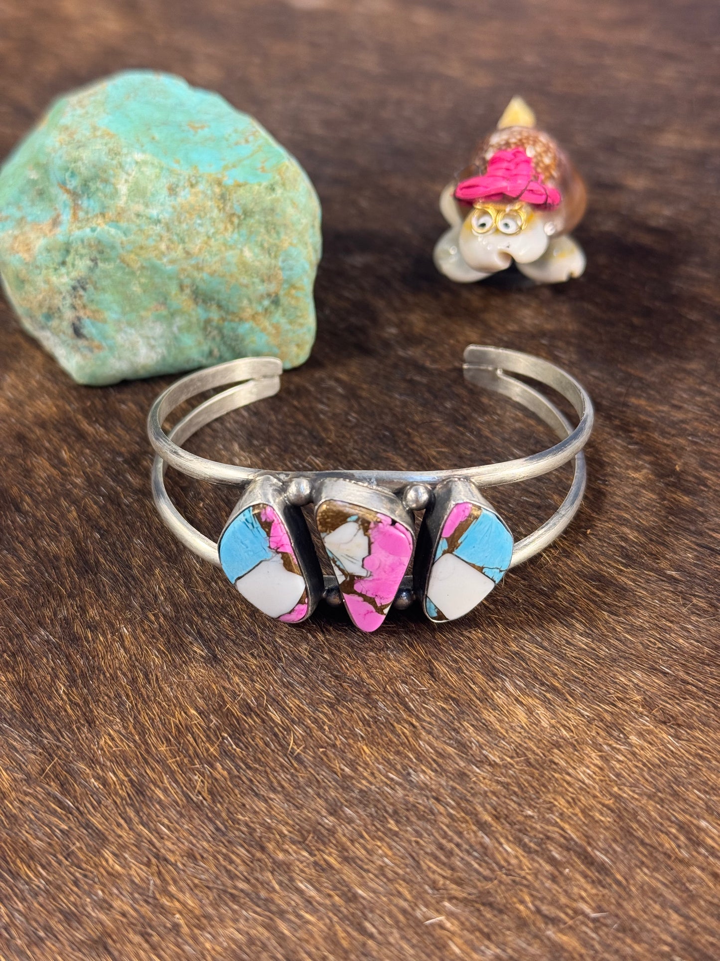 3 Stone Cotton Candy Cuff