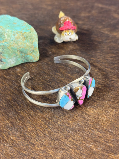 3 Stone Cotton Candy Cuff