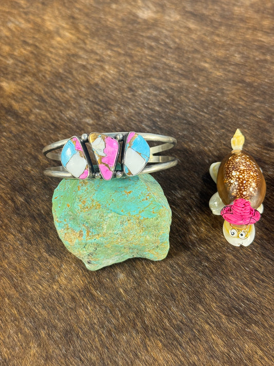 3 Stone Cotton Candy Cuff