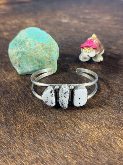 3 Stone White Buffalo Cuff