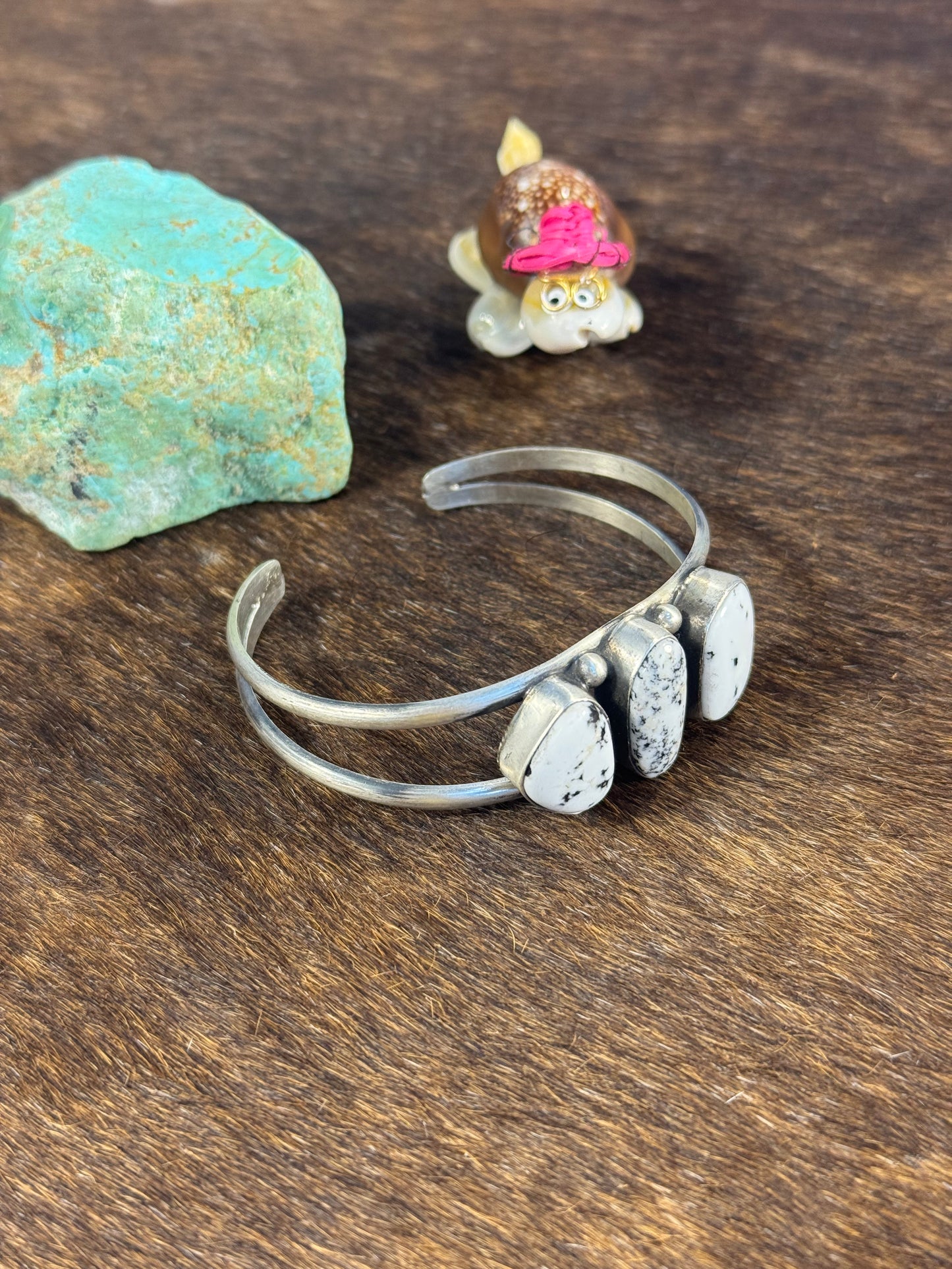 3 Stone White Buffalo Cuff