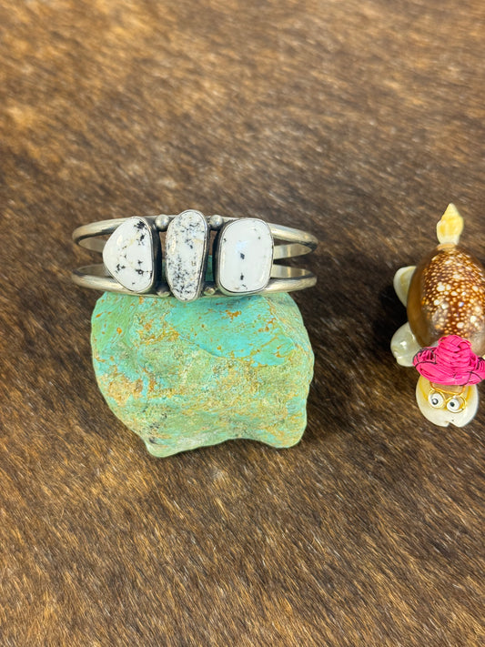 3 Stone White Buffalo Cuff