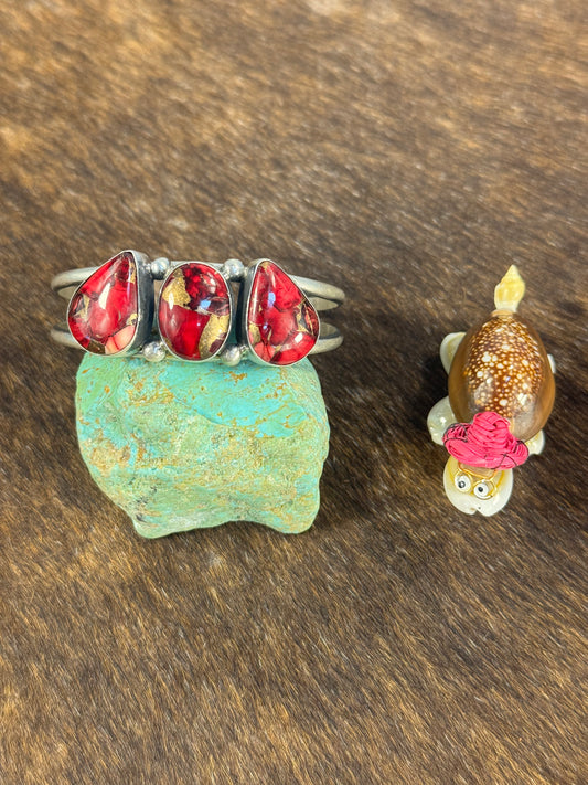 3 Stone Dahlia Rose Cuff