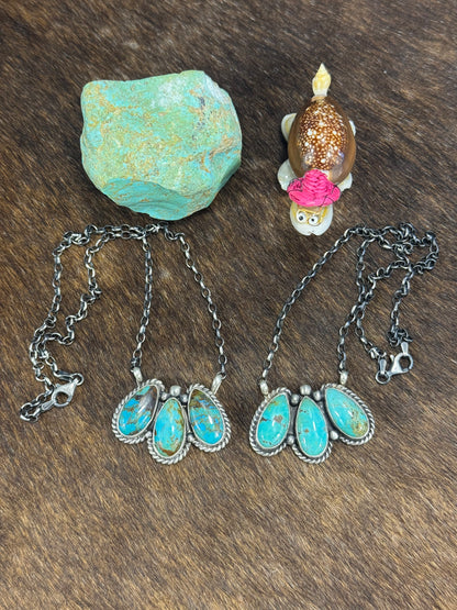 3 Stone Kingman Necklace